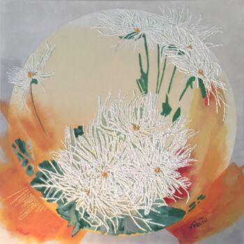 Painting titled "Anastasia blanche" by Patrick Daclin, Original Artwork, Acrylic Mounted on Wood Stretcher frame