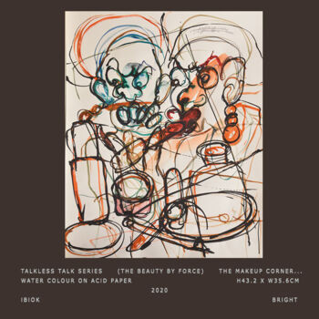 Картина под названием "Talklesstalk Series…" - Ibiok Bright Signature Art Gallery, Подлинное произведение искусства, Акварель