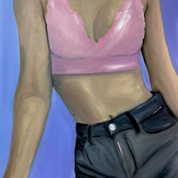 Malerei mit dem Titel "Bubble gum" von Mariia Fedorova, Original-Kunstwerk, Öl Auf Holzplatte montiert