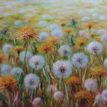 "Dandelion field" başlıklı Tablo Alla Tatarinova tarafından, Orijinal sanat, Petrol Ahşap Sedye çerçevesi üzerine monte edil…