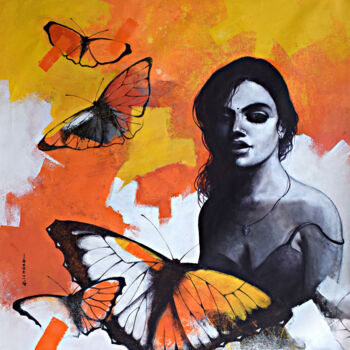 Malerei mit dem Titel "Freedom of Beauty_16" von Kishore Pratim Biswas, Original-Kunstwerk, Acryl