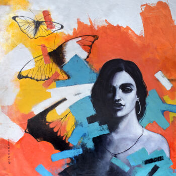Pittura intitolato "Freedom of Beauty_18" da Kishore Pratim Biswas, Opera d'arte originale, Acrilico