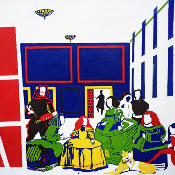 Schilderij getiteld "Las Meninas Velasqu…" door Giuseppe Valia, Origineel Kunstwerk, Graffiti