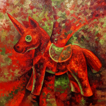 「Unicorn」というタイトルの絵画 Serhii Voichenkoによって, オリジナルのアートワーク, オイル