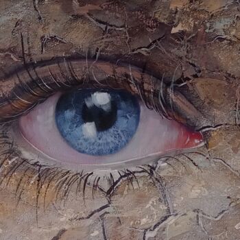 绘画 标题为“A sad eye oil print…” 由Filip Petrovic, 原创艺术品, 油