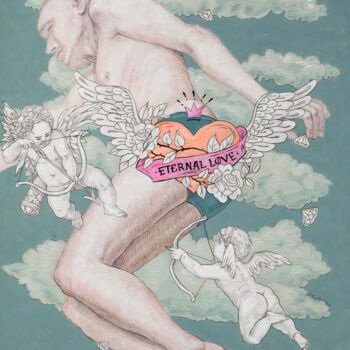 Dibujo titulada "Lucy in the sky wit…" por Natalie Levkovska, Obra de arte original, Gouache