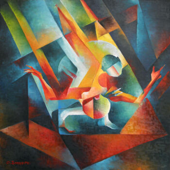 Schilderij getiteld "El Abrazo" door Omar Sorriente, Origineel Kunstwerk, Olie