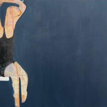 Malerei mit dem Titel "The Swimmer" von Ilya Volykhine, Original-Kunstwerk, Öl