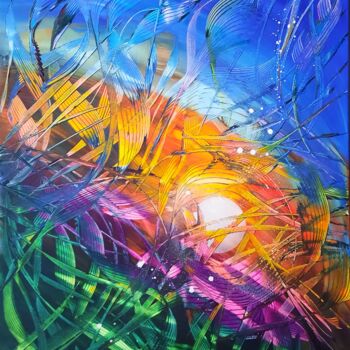 Peinture intitulée "Crépuscule" par Marie-Christine Maudet, Œuvre d'art originale, Acrylique Monté sur Châssis en bois