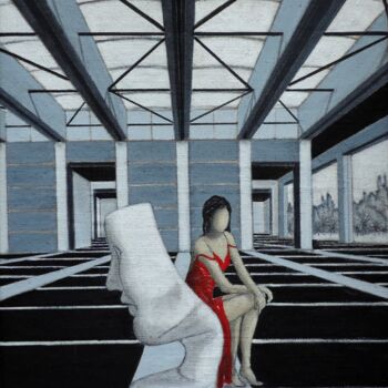 Painting titled "IL VOLTO E L'ANIMA" by Antonella Preti, Original Artwork, Acrylic Mounted on Wood Stretcher frame