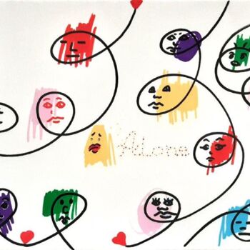 Peinture intitulée "Alone" par Angelique Mouton, Œuvre d'art originale, Acrylique