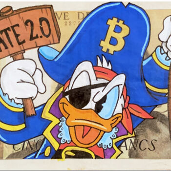 「Pirate 2.0」というタイトルの描画 Ciscø (Art2ciscø)によって, オリジナルのアートワーク, アクリル アルミニウムにマウント