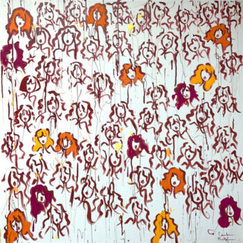 绘画 标题为“Décoiffe-moi” 由Caroline Montigneaux, 原创艺术品, 丙烯 安装在木质担架架上