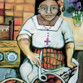 Painting titled "Mole" by Chicana Artist.... Ruth Olivar Millan, Original Artwork