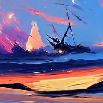 Digital Arts titled "twilight zone" by Bachir Reddioui, Original Artwork, Digital Painting