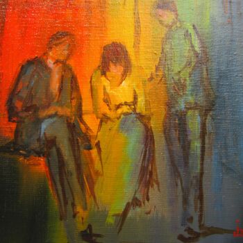 Painting titled "Montre nous" by Jackie G., Original Artwork, Oil Mounted on Wood Stretcher frame