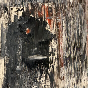 Ζωγραφική με τίτλο "Black Sad Man 2022-6" από Lora Pavlova, Αυθεντικά έργα τέχνης, Λάδι
