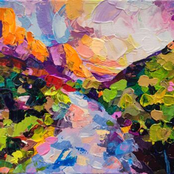 绘画 标题为“Zion national park” 由Leyla Zhunus, 原创艺术品, 丙烯 安装在木质担架架上