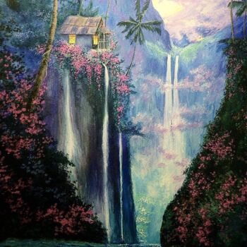 Pintura titulada "Night story" por Michael Reshetniak, Obra de arte original, Gouache