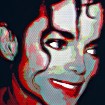 数字艺术 标题为“MICHAEL JACKSON  I” 由Michel Martin, 原创艺术品, 2D数字工作 安装在铝上
