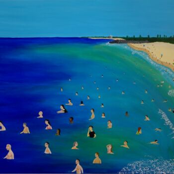 Malerei mit dem Titel "Waiting for Waves" von Peter Kruger, Original-Kunstwerk, Acryl