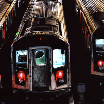 Pittura intitolato "New York #102" da Sócrates Rízquez, Opera d'arte originale, Smalto Montato su Alluminio