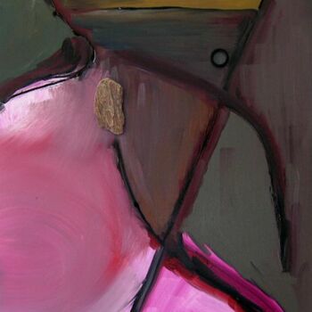Painting titled "hommage" by Laure Feyen, Original Artwork, Oil Mounted on Wood Stretcher frame