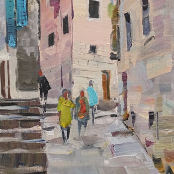 ""A street in Monten…" başlıklı Tablo Ruslan Gubaydullin tarafından, Orijinal sanat, Petrol Karton üzerine monte edilmiş