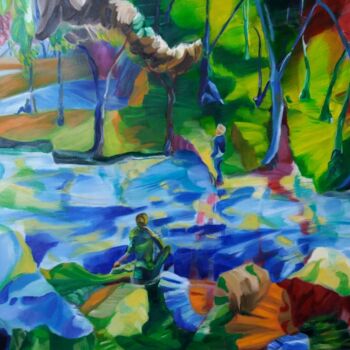 Painting titled "Rivages" by Marc Declercq, Original Artwork, Oil