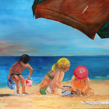 Painting titled "Ne t'inquiète pas,…" by Viviane Risser, Original Artwork, Acrylic Mounted on Wood Stretcher frame
