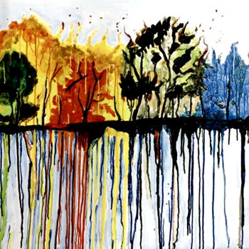Painting titled "FALL" by Anandswaroop Manchiraju, Original Artwork, Acrylic