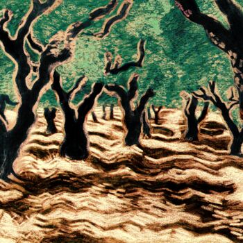 图画 标题为“Olive Trees” 由Piotr Szerszynski, 原创艺术品, 2D数字工作