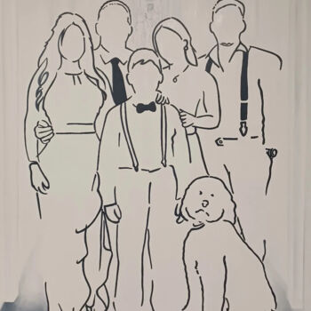 Pittura intitolato "the Family" da Fredy, Opera d'arte originale, Olio Montato su Telaio per barella in legno