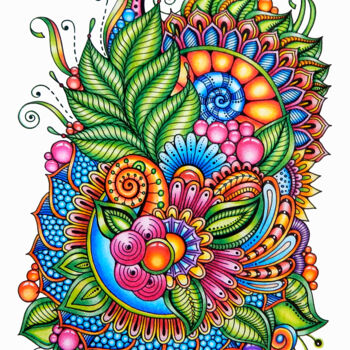 「Zentangle Magical f…」というタイトルの描画 Viktoriya Crichtonによって, オリジナルのアートワーク, コンテ