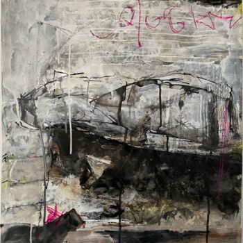 Painting titled "Mikeltornis -la mer…" by Anne-Michelle Vrillet (Mina), Original Artwork, Acrylic