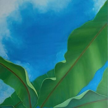 绘画 标题为“Banana Leaves under…” 由Sofia Nikolaou, 原创艺术品, 丙烯