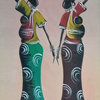 제목이 "African traditional…"인 미술작품 Jafeth Moiane로, 원작, 아크릴