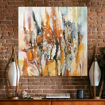 Ζωγραφική με τίτλο "Gold foil painting,…" από Annet Loginova, Αυθεντικά έργα τέχνης, Ακρυλικό