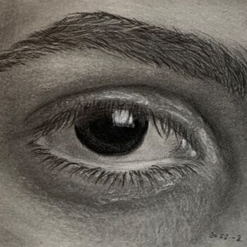 Disegno intitolato "Eye 2" da Saud Ali Alassaf, Opera d'arte originale, Matita