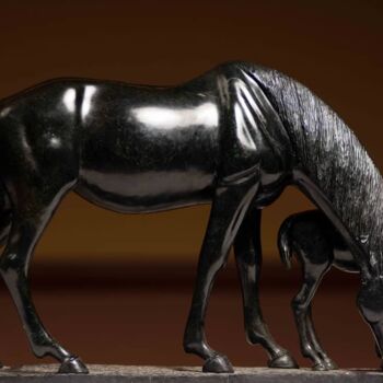 Sculpture titled "Black Caviar The Br…" by Taurayi Maisiri, Original Artwork, Stone