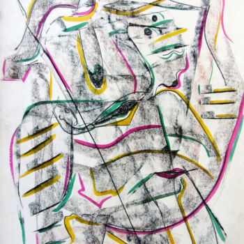 Painting titled "Personatge sex-pens…" by Josep Maria Fontanet Sureda, Original Artwork, Acrylic