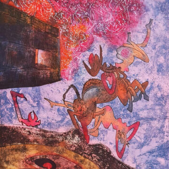 印花与版画 标题为“HOM'MERE (CHAOSMOS)…” 由Roberto Matta, 原创艺术品, 蚀刻