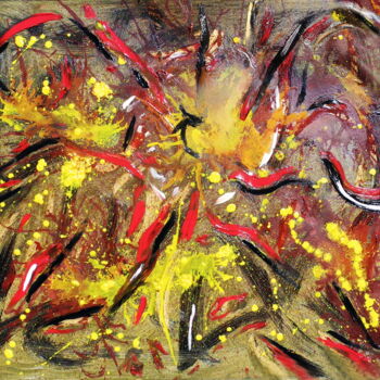 Painting titled "The Baby Elephant" by Jerome Labrunerie (GEO), Original Artwork, Oil Mounted on Wood Stretcher frame