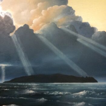Painting titled "“An fear March” Isl…" by Sean Horan, Original Artwork, Oil Mounted on Wood Stretcher frame