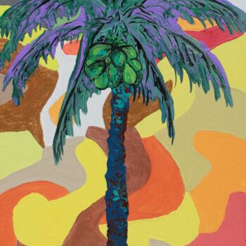 Painting titled "Camo Plam Retro" by Le' Andre' Jamol Dukes Le' Andre' Scott, Original Artwork, Acrylic