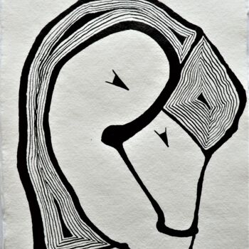 Drawing titled "extrait 14 bis" by Camille Escudero, Original Artwork, Ink