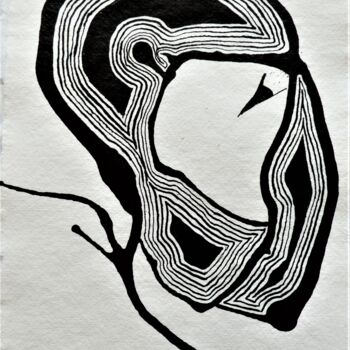 Drawing titled "Extrait 50" by Camille Escudero, Original Artwork, Ink