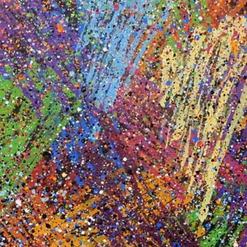 Schilderij getiteld "Multi Tags" door Richard Mirando (Seen), Origineel Kunstwerk, Acryl Gemonteerd op Frame voor houten bra…
