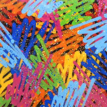 Malerei mit dem Titel "Multi-Tags" von Richard Mirando (Seen), Original-Kunstwerk, Acryl Auf Keilrahmen aus Holz montiert