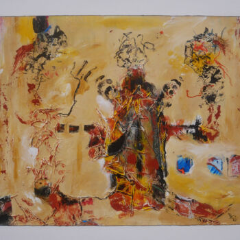 Painting titled "Sans titre 230222" by Jean Jacques Royo, Original Artwork, Acrylic Mounted on Wood Stretcher frame
